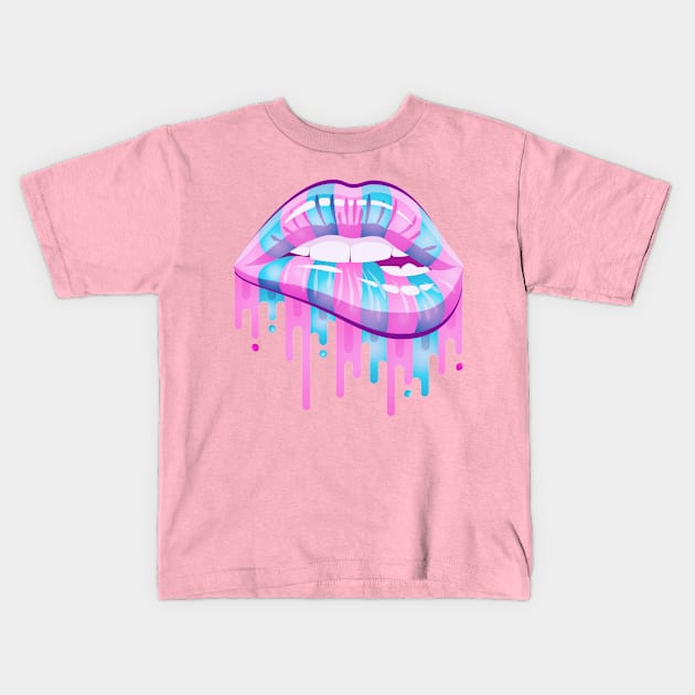 Cotton candy kiss Kids T-Shirt by Birdbox